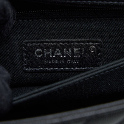 Chanel Small Coco Handle Chevron Caviar So Black with Black Hardware