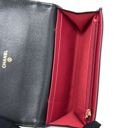 Chanel 19 Flap Wallet Lambskin Black GHW