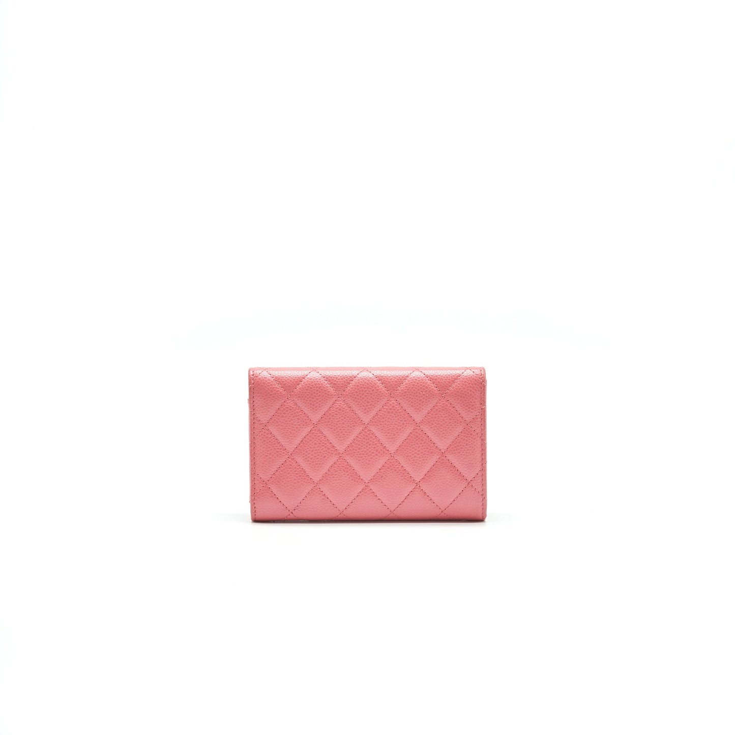 CHANEL CAVIAR MEDIUM FLAP WALLET ROSE PINK WITH GOLD CC LOGO