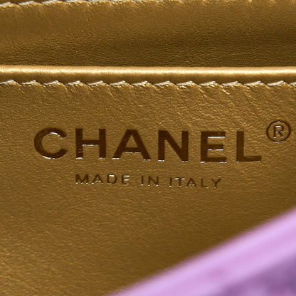 Chanel 22S Pearl Crush Mini Square Lambskin Purple GHW