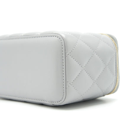 Chanel 21B Pearl Crush Long Vanity With Chain Lambskin Grey GHW