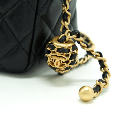 Chanel 22S Pearl Crush Hobo Bag Lambskin Black GHW (Microchip)
