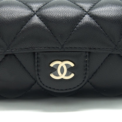 Chanel 21A Lipstick Mini Bag with Chain BLACK GHW