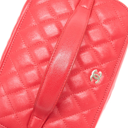 Chanel Top Handle Vanity Case Caviar Red LGHW
