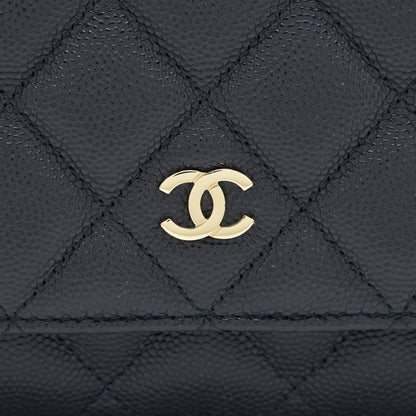 Chanel Classic Wallet On Chain Caviar Navy Blue LGHW