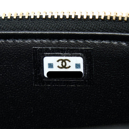 Chanel 22K Gold Pillar Adjustable Chain Long Vanity Lambskin Black GHW