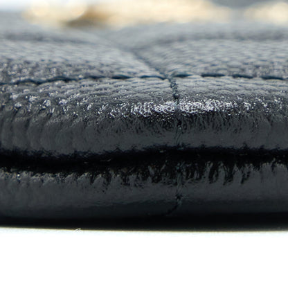 Chanel Zippy Small Pouch Detailed Logo Caviar Black LGHW