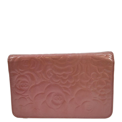 CHANEL Camellia Wallet On Chain Leather Crossbody Bag Pink