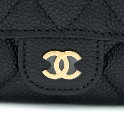 Chanel Classic Flap Card Holder Caviar Leather Black LGHW