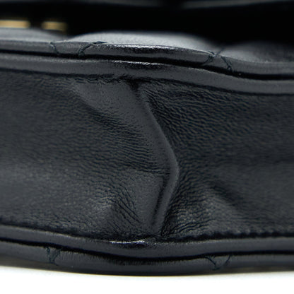Chanel Mini Top Handle Flap Bag Lambskin Black LGHW