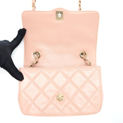 Chanel Seasonal Flap Bag Aged Calfskin Pink LGHW