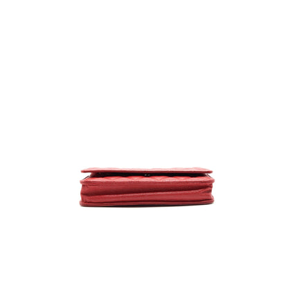 Chanel Wallet on chain Caviar Red with SHW serial 18