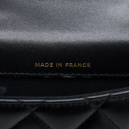 Chanel Mini Top Handle Flap Bag Lambskin Black LGHW