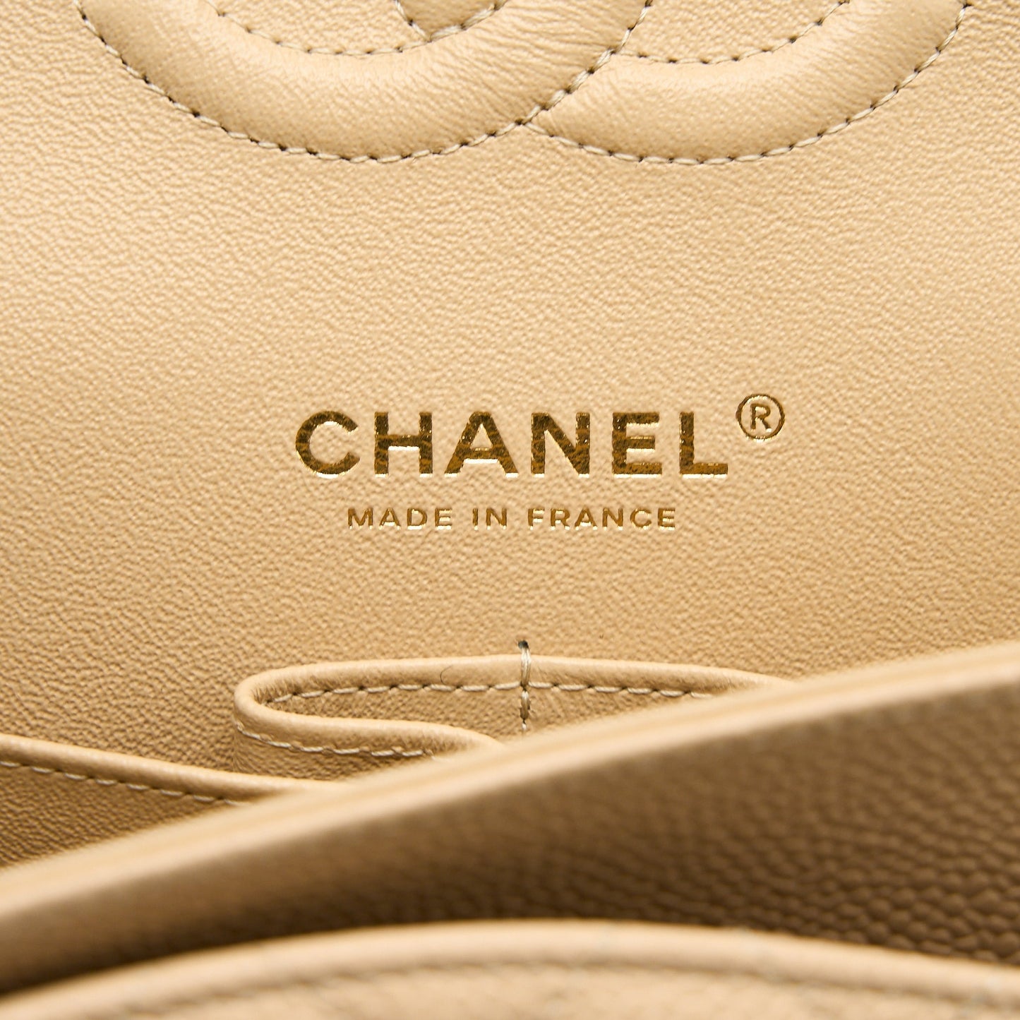 Chanel Medium Classic Double Flap Bag Caviar Beige GHW