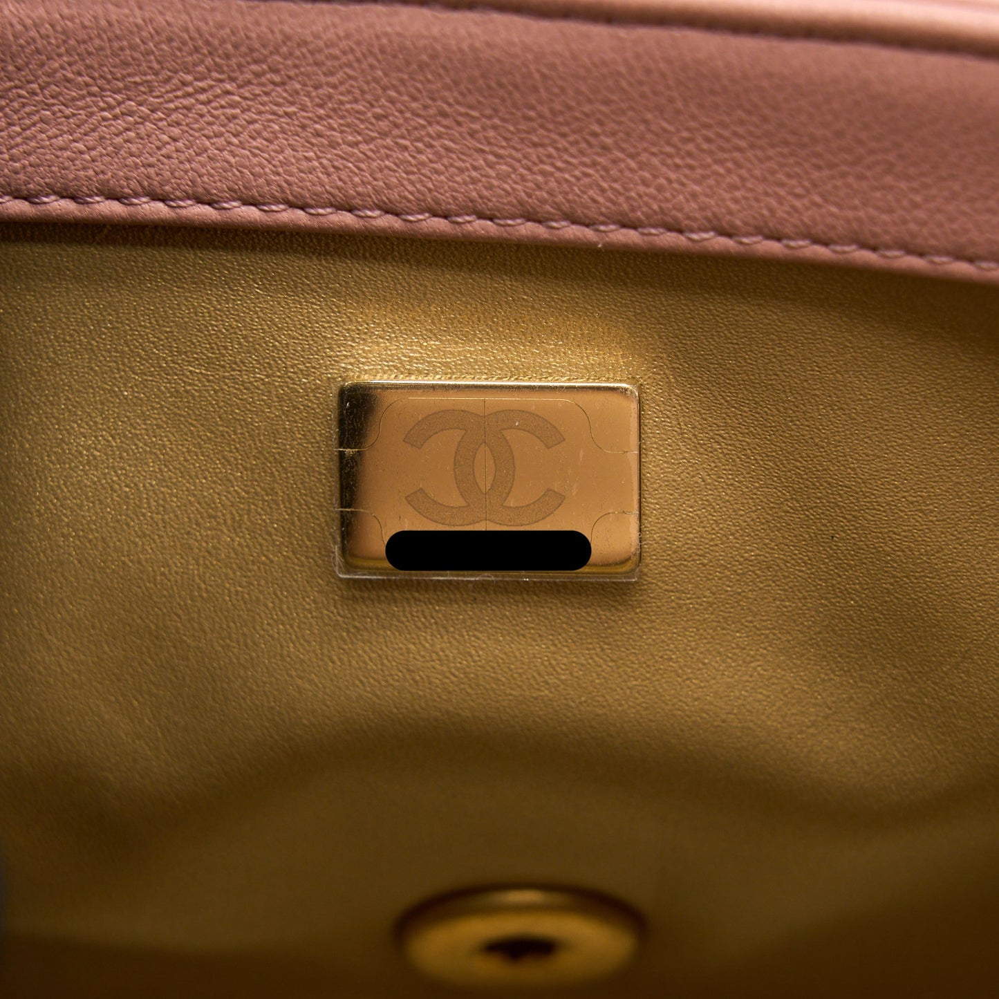 Chanel Pearl Crush Mini Square Flap Bag Lambskin Dark Pink GHW (Microchip)