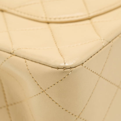 Chanel Vintage Small Classic Double Flap Bag Lambskin Beige GHW