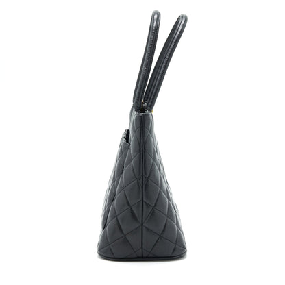 Chanel Vintage Medallion Tote Bag Caviar Black GHW