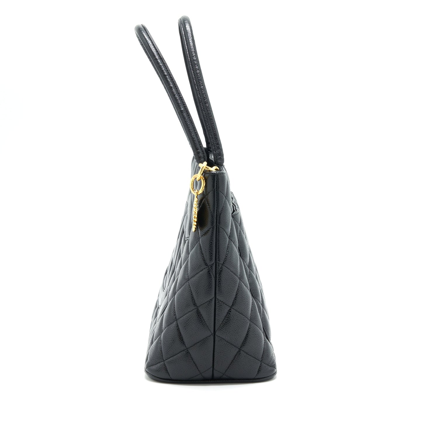 Chanel Vintage Medallion Tote Bag Caviar Black GHW