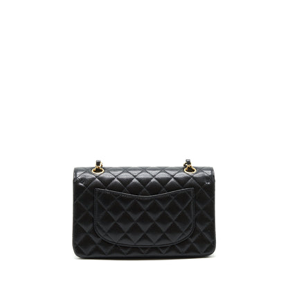 Chanel Small classic double Flap bag Caviar black GHW (microchip)