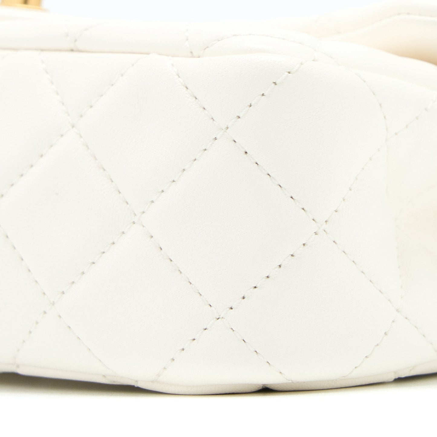 Chanel Pearl Crush Mini Rectangular Lambskin White GHW (Microchip)