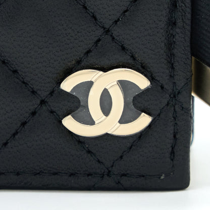 Chanel 22B Mini Book Card Holder With Chains Lambskin Black LGHW