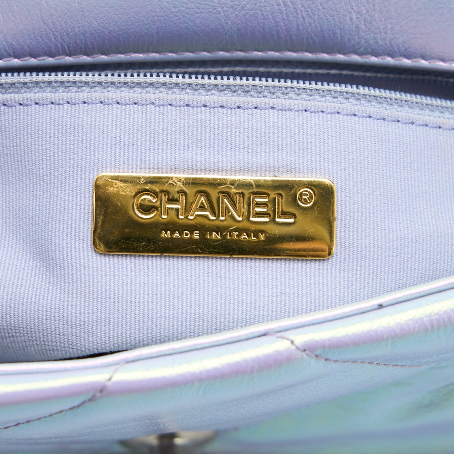 Chanel Small 19 Bag Goatskin Iridescent Purple Multicolour Hardware (Microchip)