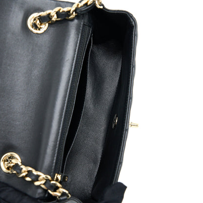 Chanel Mini Rectangular with coco bag charm Limited Edition Lambskin Black LGHW
