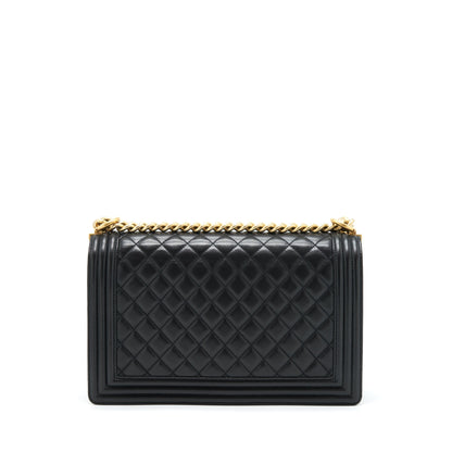 Chanel Boy Bag New Medium (28cm) Lambskin Black Ruthenium GHW