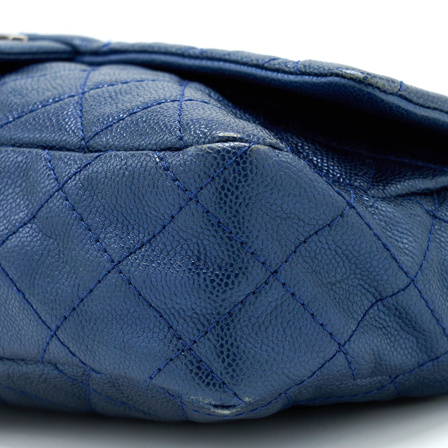 Chanel Seasonal Signal Flap Bag Caviar Blue Ruthenium Hardware