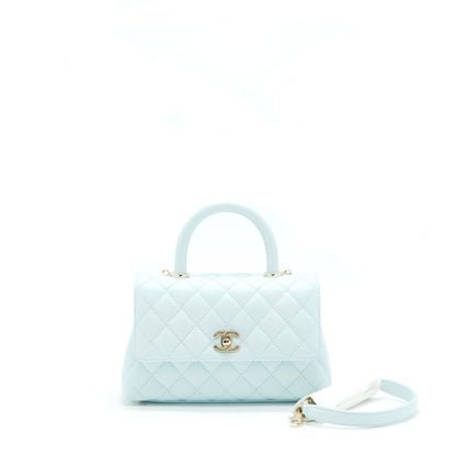 Chanel 21K Baby Blue Coco handle Small (old mini) 24cm LGHW