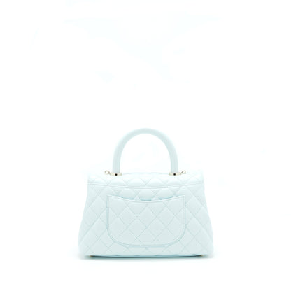 Chanel 21K Baby Blue Coco handle Small (old mini) 24cm LGHW