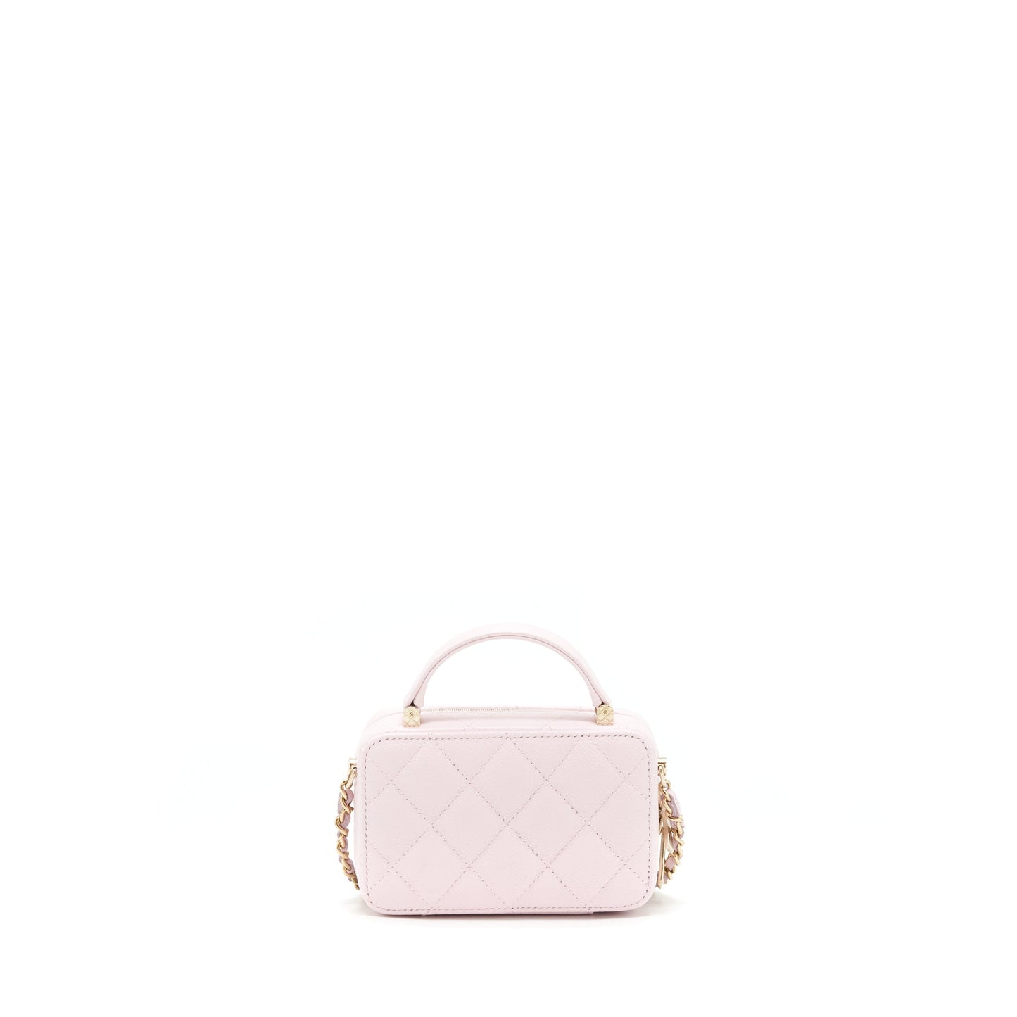 Chanel 22P Top Handle Mini Vanity With Chain Caviar Light Pink LGHW