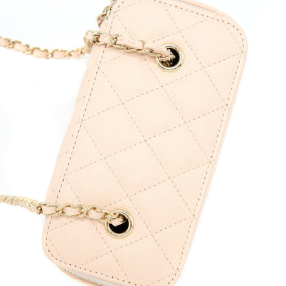 Chanel Long Vanity With Chain Caviar Beige LGHW