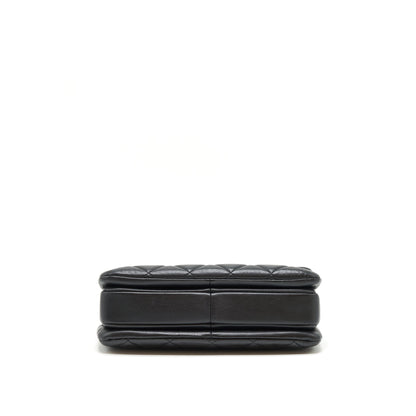 Chanel Small Trendy CC Flap Bag With Top Handle Lambskin Black LGHW