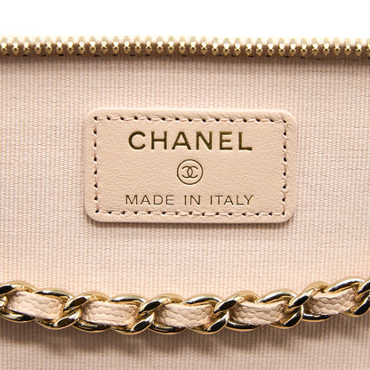 Chanel Long Vanity With Chain Caviar Beige LGHW