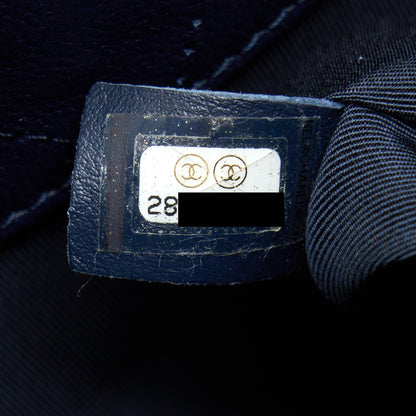 Chanel Top Handle Bucket Bag Caviar Navy Blue LGHW