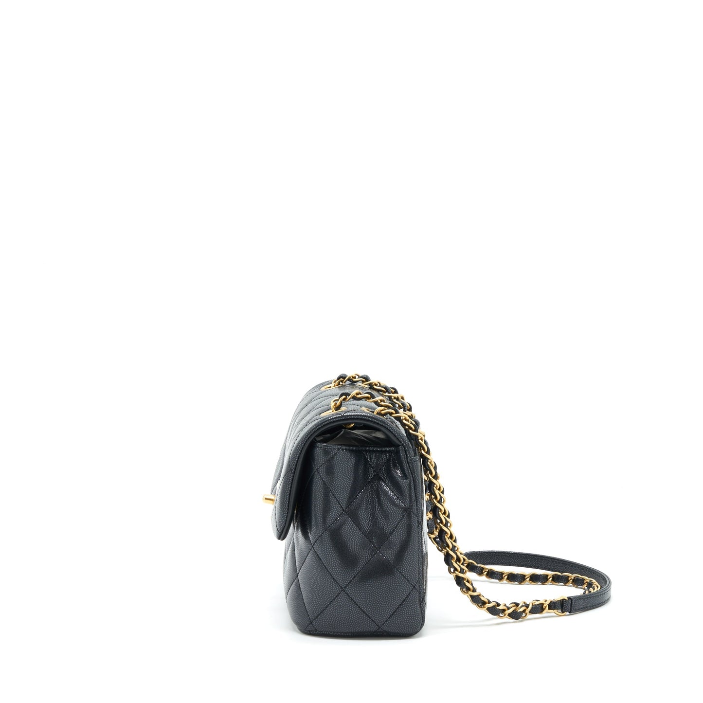 Chanel 22P New Square Flap Bag Caviar Black GHW