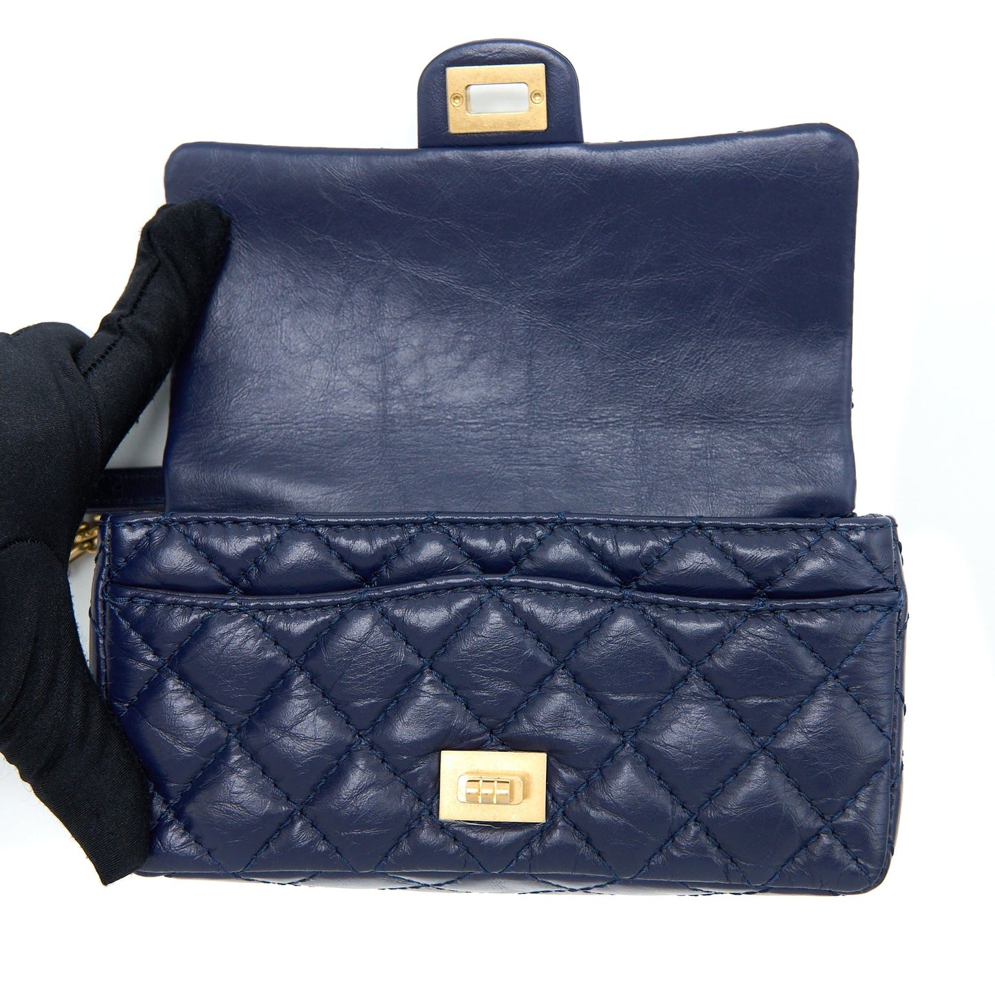 Chanel 2.55 Reissue Mini Waist Belt Bag Aged Calfskin Navy GHW
