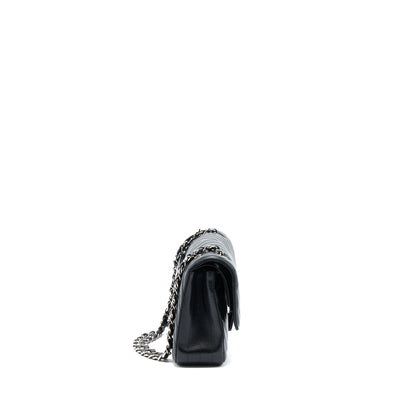 Chanel Medium Classic Double Flap Bag Chevron Caviar Black SHW