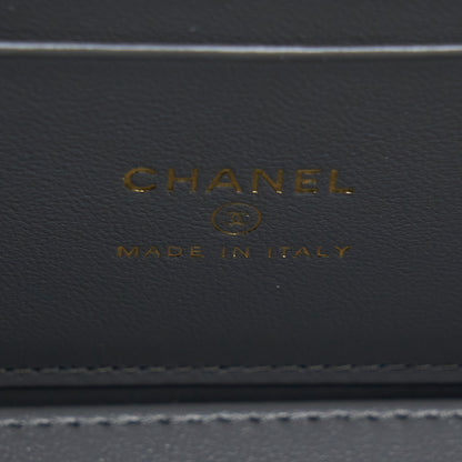 Chanel 22A Top Handle Long Vanity With Chain Lambskin Grey LGHW