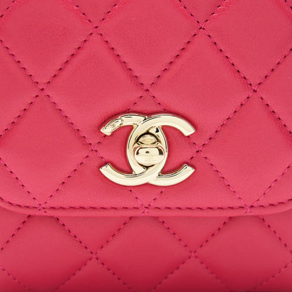Chanel Mini Trendy CC Wallet On Chain Lambskin Pink LGHW