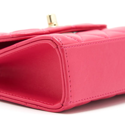 Chanel Mini Trendy CC Wallet On Chain Lambskin Pink LGHW