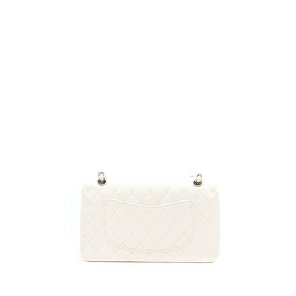Chanel Medium Classic Double Flap Bag Caviar White SHW (Microchip)