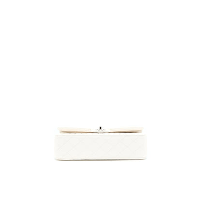 Chanel Medium Classic Double Flap Bag Caviar White SHW (Microchip)