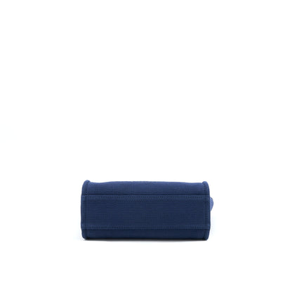 Chanel PM Deauville Tote Bag Canvas Navy SHW (Microchip)
