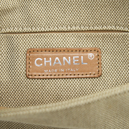Chanel Beige Quilted Canvas No.5 Camellia Flap creamy Shoulder Bag