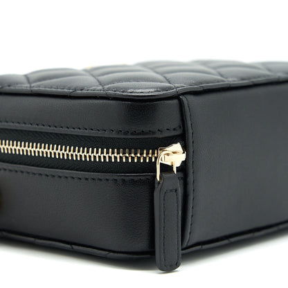 Chanel 22C Pearl Crush Mini Camera Case With Chain Black Lambskin GHW