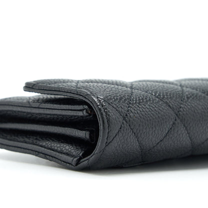 Chanel Classic Long Flap Wallet Caviar Black GHW