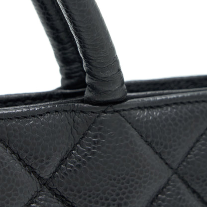 Chanel Vintage Medallion Tote Bag Caviar Black GHW