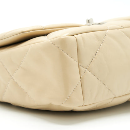 Chanel Medium 19 Bag Quilted Goatskin leather Light Beige Gold/Silver Hardware (Microchip)